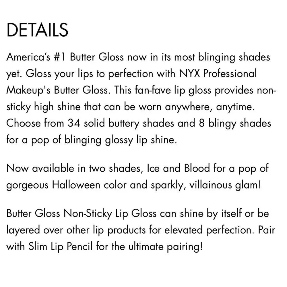 🦋 NYX Sugar Glass Clear Butter Gloss New FullSz